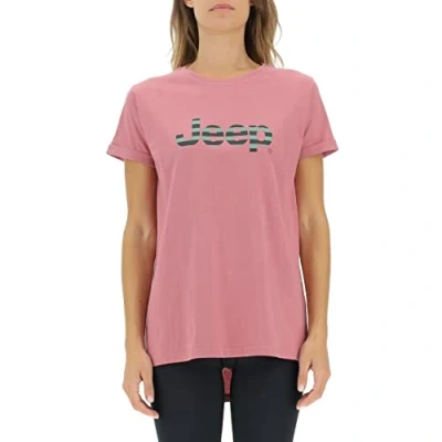 Imagen de JEEP O102611 P490 J Woman T Shirt Oversize Striped Print Turn up Sleeve J22W Mujer Dusty Rose M