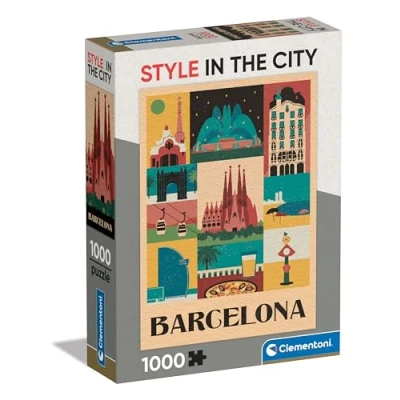 Imagen de Clementoni Style In The City Barcelona Puzzle De 1000 Piezas, Rompecabezas Adultos, Entretenimento, 39847, Multicolor