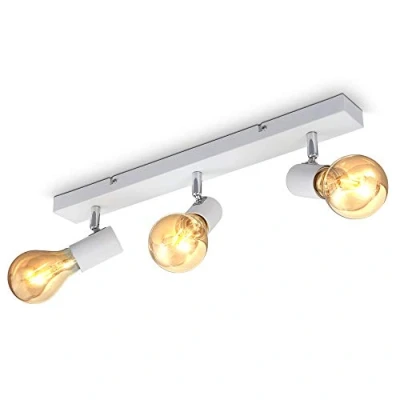 Imagen de B.K.Licht lámpara de techo antigua I retro 3 flame E27 estilo casa campo foco giratorio sin bombilla