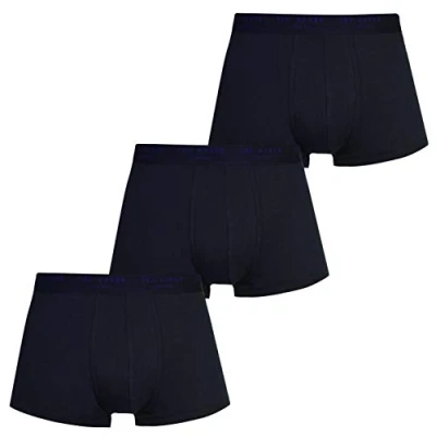 Imagen de Ted Baker London, 3 Pack Cotton Stretch Trunk Bañadores Ajustados para Hombre, Navy, Medium (Pack de 3)
