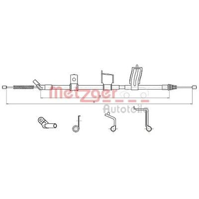 Imagen de METZGER 17.0330 Cable de Freno Mano Atrás derecha 1697/1510 COFLE