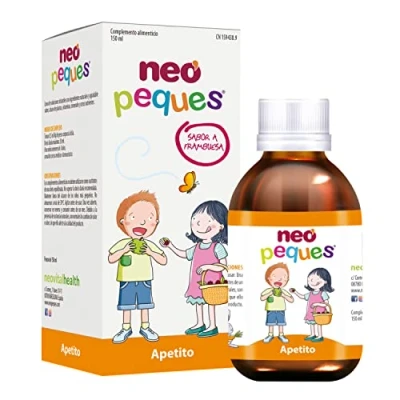 Imagen de NEO PEQUES Jarabe Infantil Apetito 150 ml Aumenta el y Disminuye la Sensación de Cansancio A Base Extractos Plantas Oligoelementos Sabor Frambuesa