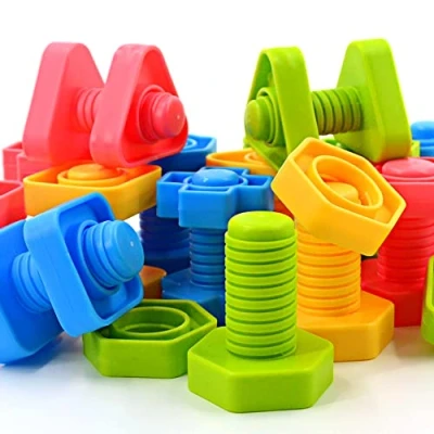 Imagen de SIENIANLINE Nuts and Bolts Game Juego de Tornillos Colores 32 Piezas