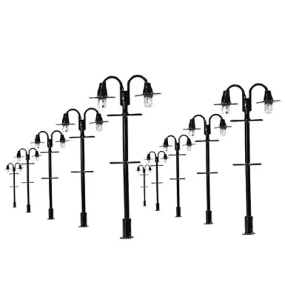 Imagen de Evemodel 10 unidades de postes para decoración jardín en miniatura N 1: 160 farolillos calle, 5,5 cm, 12 V