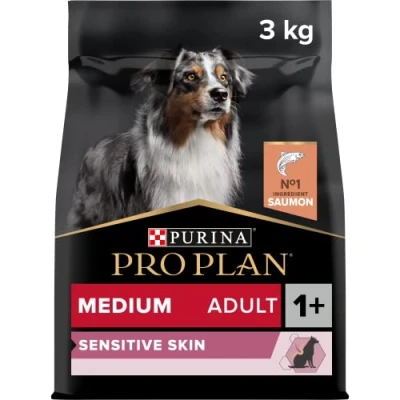 Imagen de Pro Plan Purina Comida Seco para Perro Adulto Mediano con Piel Sensible Optiderma, Sabor Salmón 3 Kg