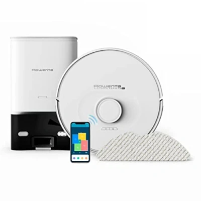 Imagen de Rowenta X plorer Serie 75 S+ RR8587 Robot aspirador autovaciado 4,1 L con mapeo, cámara y láser, para mascotas alergias, compatible smartphones asistentes de voz, 2 mopas estándar