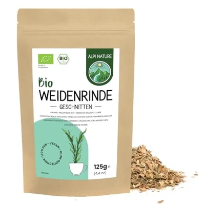 Imagen de Té de Corteza Sauce Blanco Orgánica 125g Alpi Nature, Cortada, Suelto, para la Preparación y Hierbas