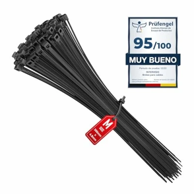 Imagen de intervisio Bridas de Plastico para Cables 300mm x 4,8mm, Negro, 100 Piezas