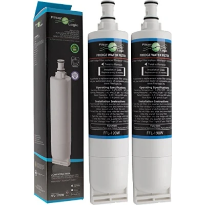 Imagen de FilterLogic FFL 190W 2 filtros de agua compatibles con Bauknecht SBS103, 484000008723 SBS003, 481281719155 / Whirlpool SBS200, 484000008726 SBS002 Frigorífico Clean Ice Water Filter