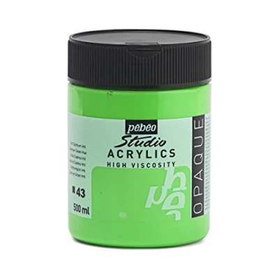 Imagen de Pébéo Acrílico Fine Studio Pintura Acrílica, 500 ml, Verde (Verde Cadmio Imitatión)
