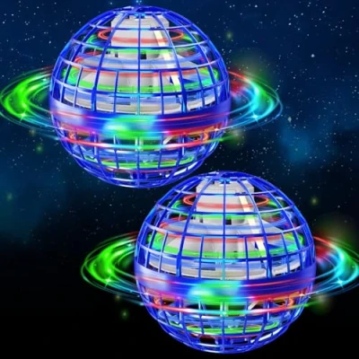 Imagen de semai Pelota voladora, Juguete para niños a Partir de 6 años con luz LED, Bola Vuelo controlada Mano, Regalos y niñas 12 años, Color Azul, 2 Unidades