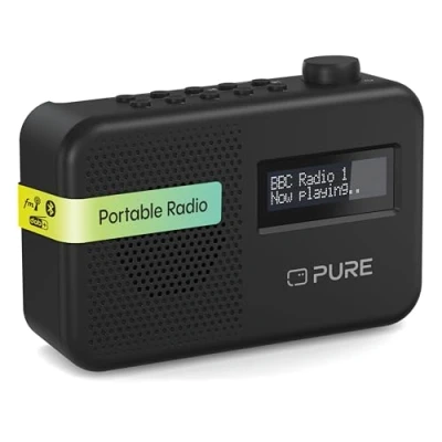 Imagen de Pure Elan One2 Radio Portátil Dab+/FM con Bluetooth 5.1 (Pantalla LCD, 10 Botones de Memoria, Funciona 4 Pilas AA) Negro Carbón