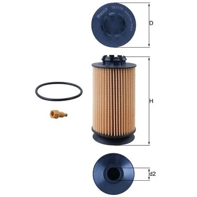 Imagen de MAHLE ORIGINAL OX 1175D Filtro de aceite Cartucho filtrante