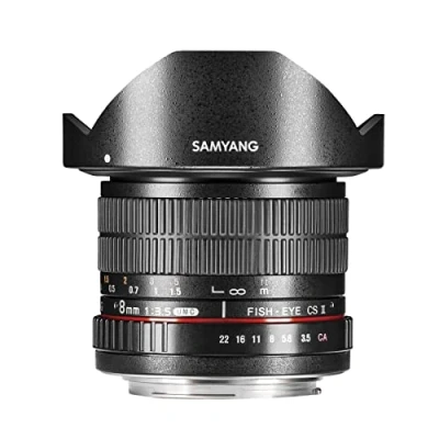 Imagen de Samyang 7617 Objetivo para Minolta (distancia focal fija 8 mm, ojo de pez, diámetro: 121 mm) negro