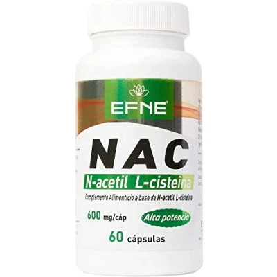Imagen de EFNE NAC N Acetil L Cisteína 600 MG por cápsula 60 cápsulas vegetales Alta dosis Aumenta los Niveles de Glutatión + Alto Poder Antioxidante tus Defensas