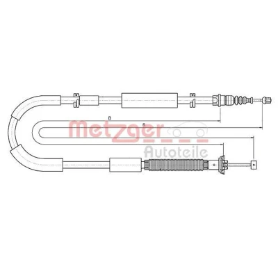Imagen de METZGER 12.0722 Cable de Freno Mano Atrás derecha 1669/1470 COFLE
