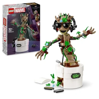 Imagen de LEGO Marvel Groot Bailarín Figura Articulada del Personaje de Guardianes la Galaxia, Juguete Construcción Superhéroes, Regalo Vengadores para Niños y Niñas 10 Años o Más 76297