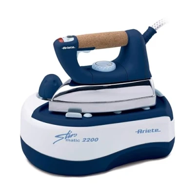 Imagen de Ariete 6257 stiromatic 2200 ferro da stiro con caldaia in acciaio inox piastra alluminio manico sughero vapore continuo fino 80 gr/min