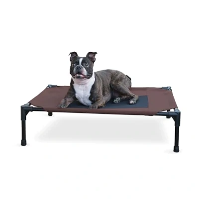 Imagen de K&amp;H Pet Products Cama elevada Original para Mascotas, Color Chocolate/Malla Negra, tamaño Mediano, 25 x 32 7 Pulgadas