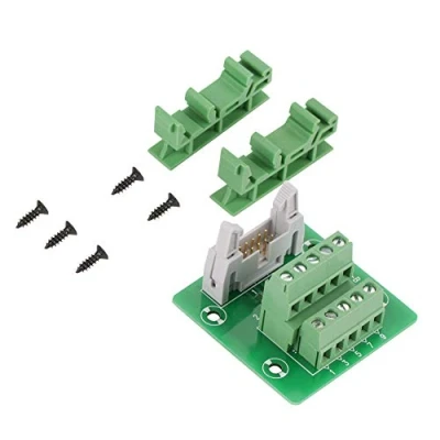 Imagen de Garosa IDC10P 10Pin Encabezado Macho Bloque de Terminales Conector Placa Conexión Interfaz Plc Con Soporte Para Montaje En Riel DIN,Terminales