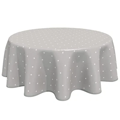 Imagen de Home Direct Mantel de Hule, Redondo 140 cm, Estrellas Gris Beige
