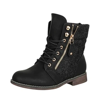 Imagen de Elara Botines Mujer Botas de Trabajo Chunkyrayan Negro B9812 KB Schwarz 36