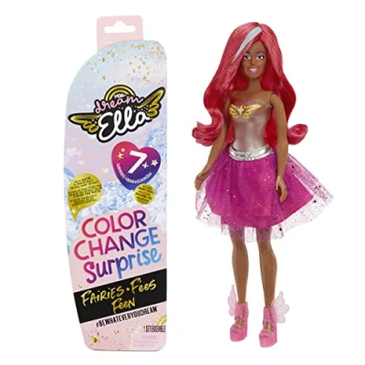 Imagen de MGA&#039;s Dream Ella Hadas Sorpresa Que cambian de Color Juguete Coleccionable para niños Muñeca 29cm con 7 sorpresas Incluye Peluca, Falda, Botas y más Edad: 3+ años Yasmin, Rosa