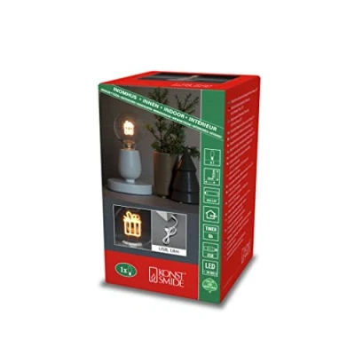 Imagen de Konstsmide Christmas Lámpara mesa decorar LED madera regalo filamento