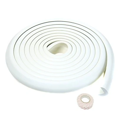 Imagen de TUKA 2,5 Metros Protector Borde Anti Golpe, Espuma Forma de L para Mesa Borde, anticolisión Tira Seguridad Bebés y niños, Suave Protectores Bordes, Extra DENSOS. Off Blanco, TKD7000 250cm