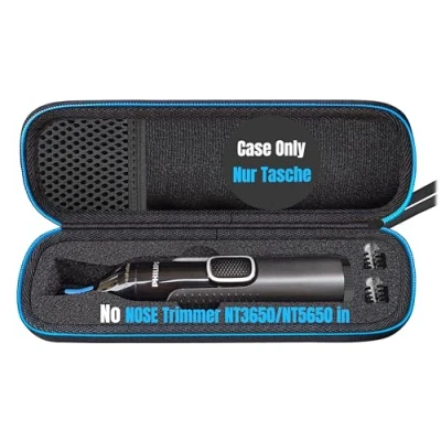 Imagen de Woollo Funda Compatible con Philips Nariz y Oído recortador de pelo Series 3000 5000 NT3650/16 NT5650/16 Portátil Dura Viaje Case Funda, Negro , monocolor
