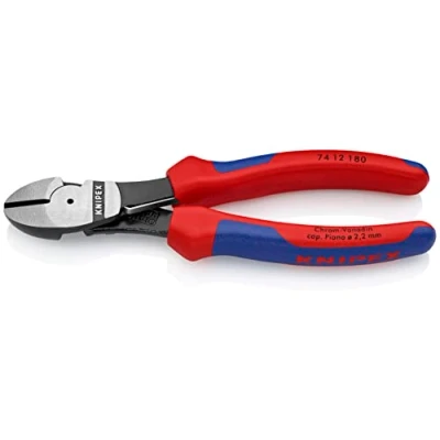 Imagen de Knipex Alicates de corte diagonal fuerza negro atramentado, con fundas multicomponentes 180 mm 74 12