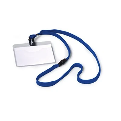 Imagen de Durable 813907 Portanombres (con correa textil de 10, 60 x 90 mm, longitud la 44 cm) Paquete azul