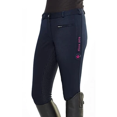 Imagen de PFIFF 102235 Yasmin Pantalón de equitación para Mujer, con Banda Silicona, Color Azul 44