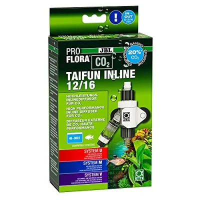 Imagen de JBL PROFLORA CO2 Taifun Inline 12/16, difusor de CO2, Contador Burbujas Integrado y protección contra reflujo, para acuarios 40 300 l