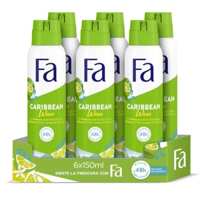 Imagen de Fa Limones del Caribe Desodorante Spray, 150 ml, pack de 6, Total: 900 ml