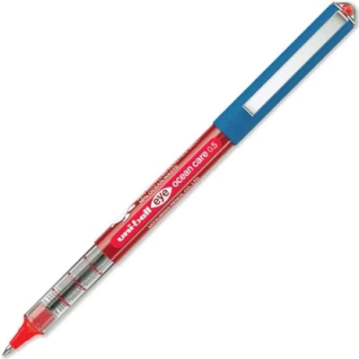 Imagen de Uni Ball Rollerball tinta líqiuda Eye Micro OCEAN CARE UB 150ROP Rojo 0,5mm Caja 12 Uds