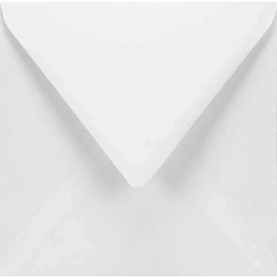 Imagen de Netuno 50x sobres cuadrados lisos color blanco DIN 155x155mm 120g Aster Smooth White con solapa puntiaguda sin ventana húmedo ideales para invitaciones tarjetas de felicitación comunion bautizo Boda