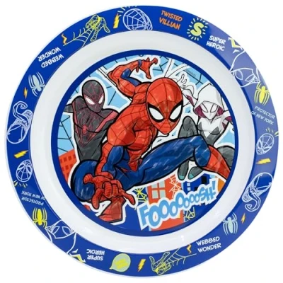 Imagen de Plato infantil reutilizable de plástico apto para microondas Spiderman
