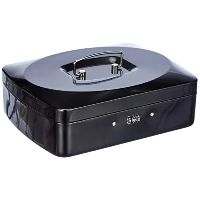 Imagen de Caja de caudales con portamonedas tam. 3 negro Cierre código numérico 25x19x9 cm