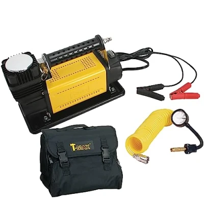 Imagen de T Max Bomba de neumático compresor aire 160 l/min, para coche todoterreno 4x4, furgoneta y camión