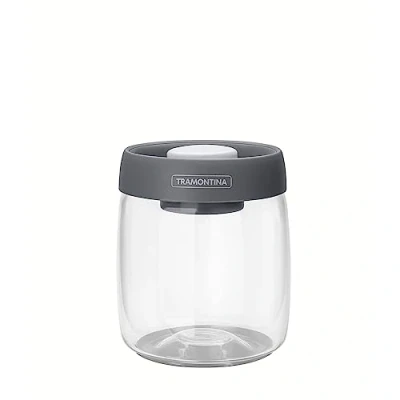 Imagen de Tramontina Tarro de almacenamiento 0,8 l, tapa al vacío, cristal, recipiente hermético, diámetro 11,1 cm, transparente