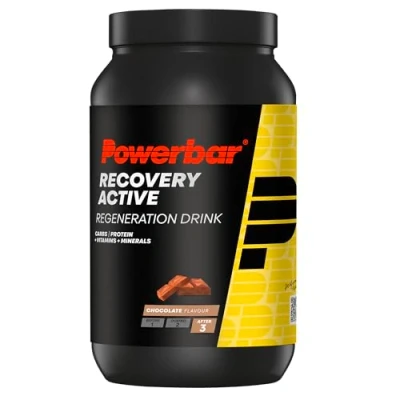 Imagen de Powerbar Recovery Active Chocolate 1210g Bebida de Suero Leche Regeneración con Carbohidratos + Magnesio y Zinc