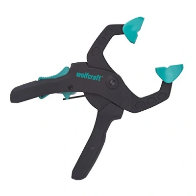 Imagen de wolfcraft Pinza de carraca, 40 mm I 3615000 para trabajar con fuerza sujeción dosificada, perfecta proyectos bricolaje