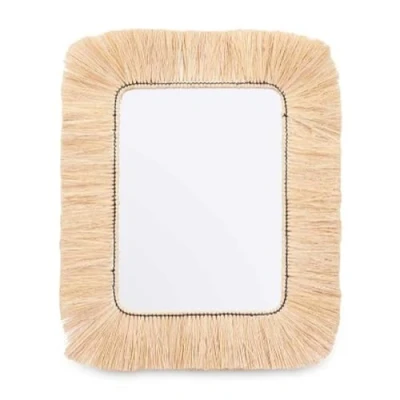 Imagen de Gift Decor Espejo de Pared Marrón Cristal Hierba 77 x 67 3 cm