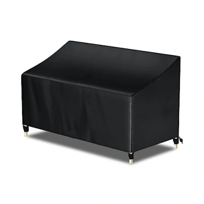 Imagen de AWNIC Funda para Banco de Jardín 3 Plazas 160cm Patio Impermeable Resistente UV con enganches y Cordones Tela Oxford 160x70x60/88cm