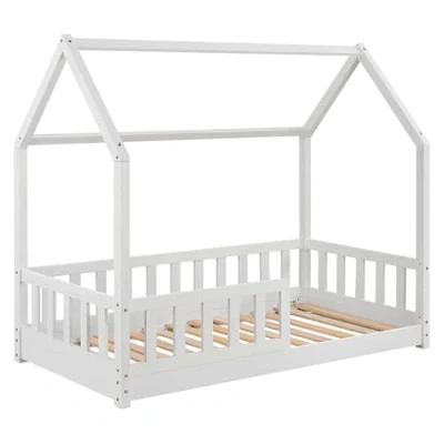 Imagen de WELL HOME MOBILIARIO &amp; DECORACIÓN Cama Infantil Modelo cabaña de Pino lacada en Blanco 90x190cm