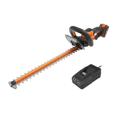 Imagen de Cortasetos a Batería WORX WG264E 20V Máx. 2Ah y Cargador Incluido PowerShare Cuchilla Doble Longitud 56 cm Distancia Entre Dientes 20 mm