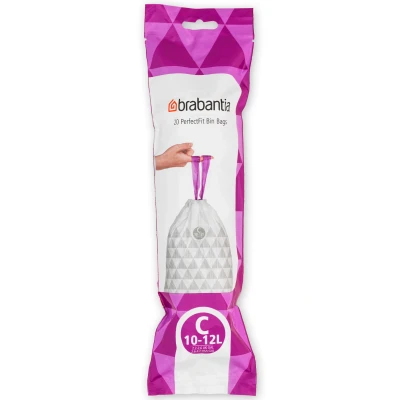 Imagen de 5 paquetes de 20 bolsas basura Brabantia, muy resistentes, ajuste perfecto, 10 12 L
