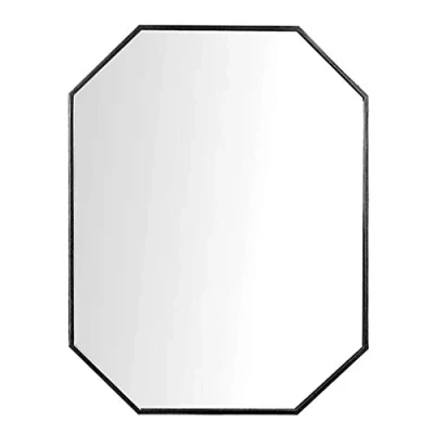 Imagen de Espejo de Pared Octogonal Moderno, Colgante con Marco Metal, (50 x 80 cm) Baño, tocador, Dormitorio Decorativo geométrico