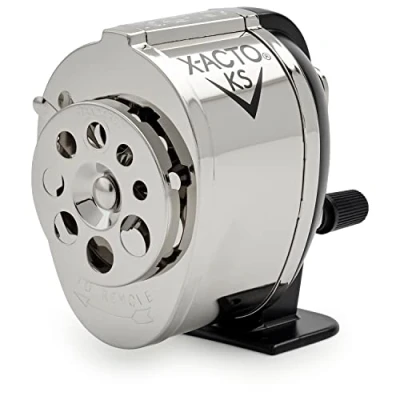 Imagen de X ACTO Manual Pencil Sharpener, Table or Wall Mount, Black/Chrome, Sold as 1 Each